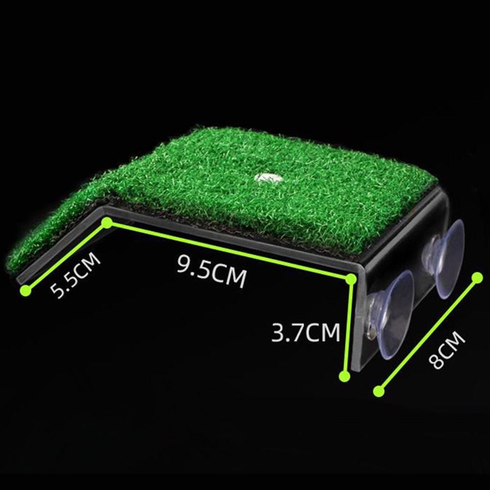 Turtle Basking Platform Simulation Grass Turtle Ramp for Fish Tank Aquarium - S - view 9