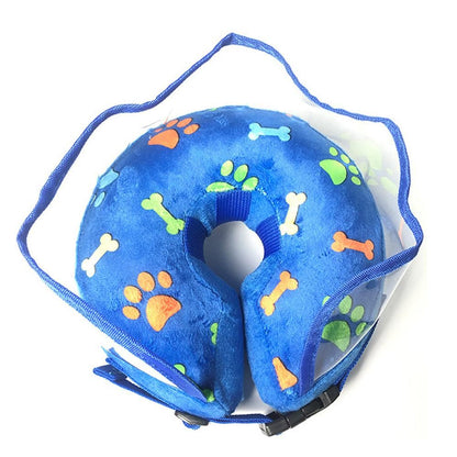 Soft Inflatable Pet Dog Cone Collar Anti Licking Scratching Blue - S - view 2