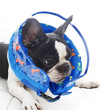 Soft Inflatable Pet Dog Cone Collar Anti Licking Scratching Blue - S - view 3