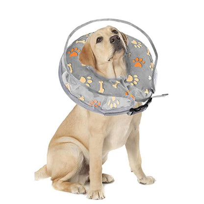 Soft Inflatable Pet Dog Cone Collar Anti Licking Scratching Blue - S - view 7