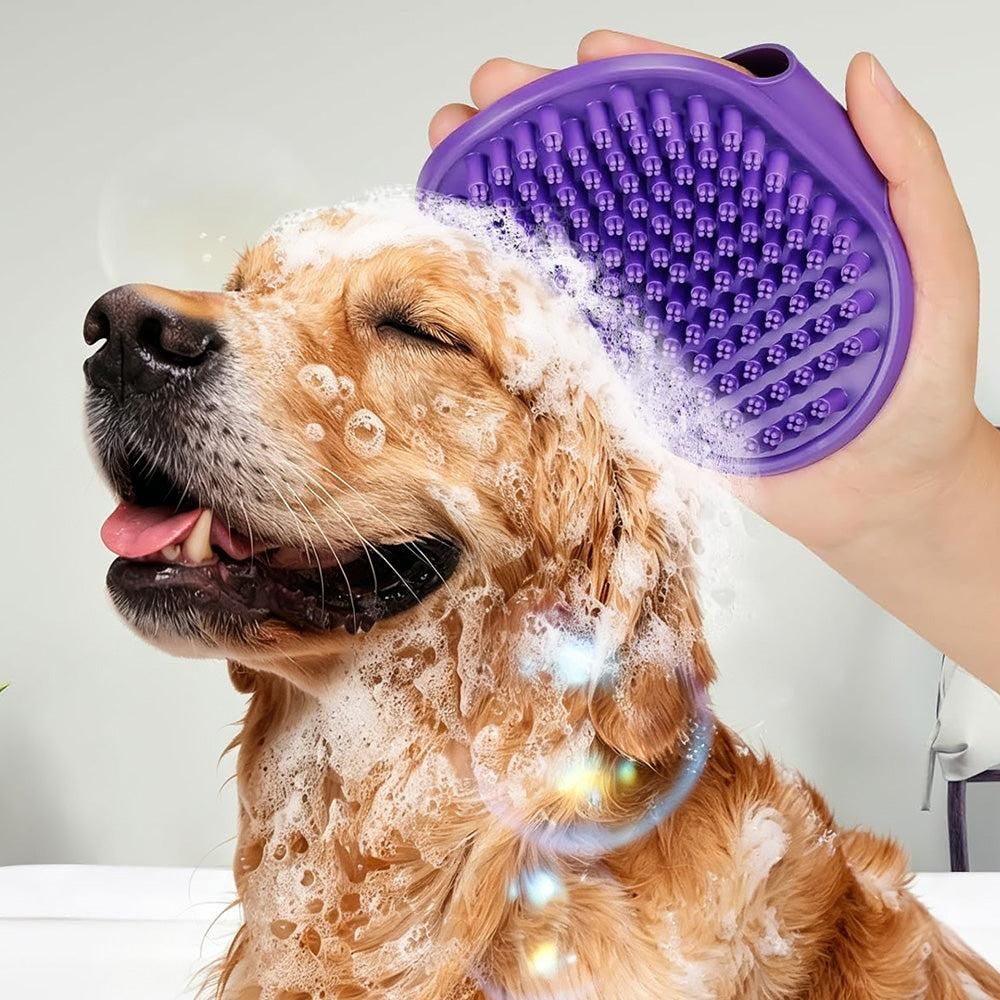 2PCS Pet Grooming Tools Double-Sided Brush for Shedding and Bathing for Short/Long Haired Dogs Cats Purple - view 4