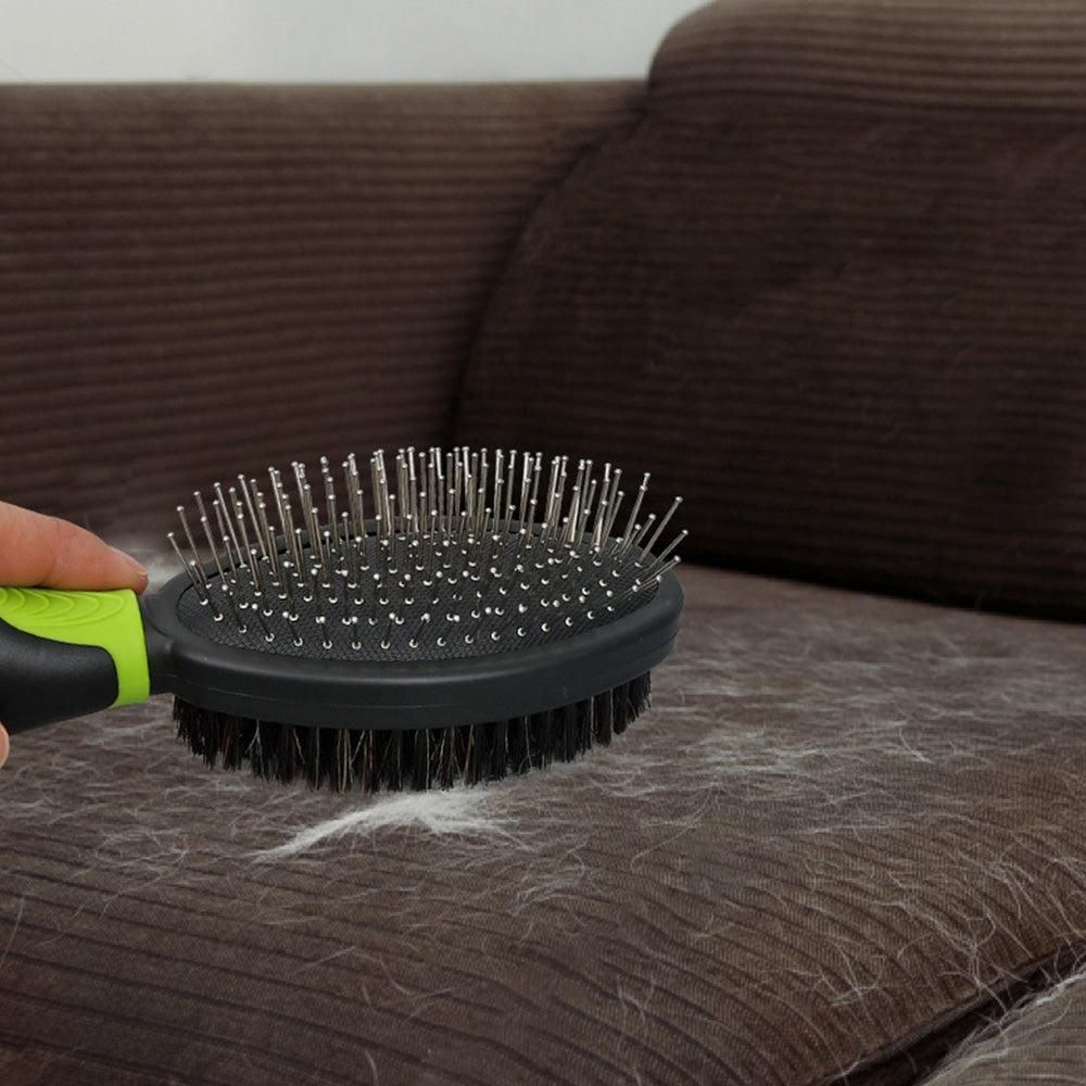 2PCS Pet Grooming Tools Double-Sided Brush for Shedding and Bathing for Short/Long Haired Dogs Cats Green - view 2
