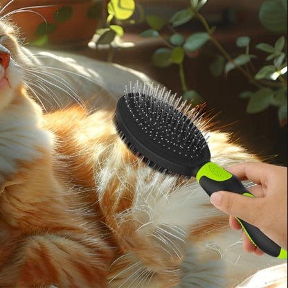 2PCS Pet Grooming Tools Double-Sided Brush for Shedding and Bathing for Short/Long Haired Dogs Cats Green - view 3