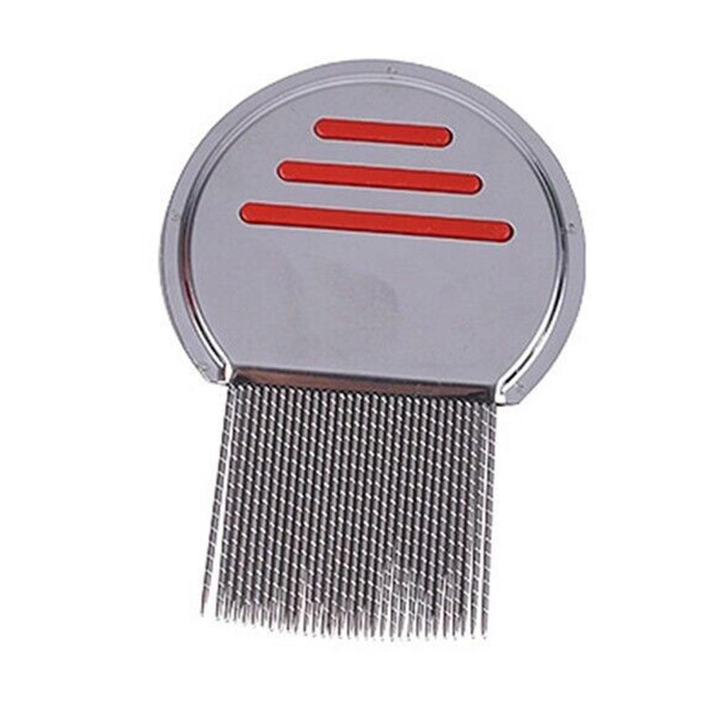 Stainless Steel Pet Flea Comb Fine Tooth Grooming Tool Red - view 3