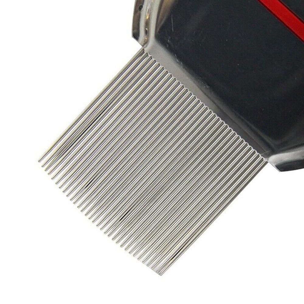 Stainless Steel Pet Flea Comb Fine Tooth Grooming Tool Red - view 4