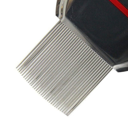 Stainless Steel Pet Flea Comb Fine Tooth Grooming Tool Red - view 4
