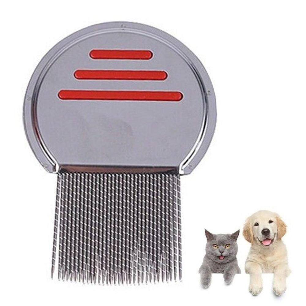 Stainless Steel Pet Flea Comb Fine Tooth Grooming Tool Red - view 6