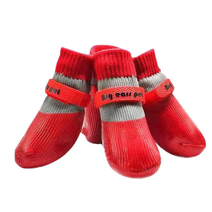 Waterproof Anti Slip Pet Shoes with Rubber Sole for Indoor and Outdoor Use Red - XL - view 2