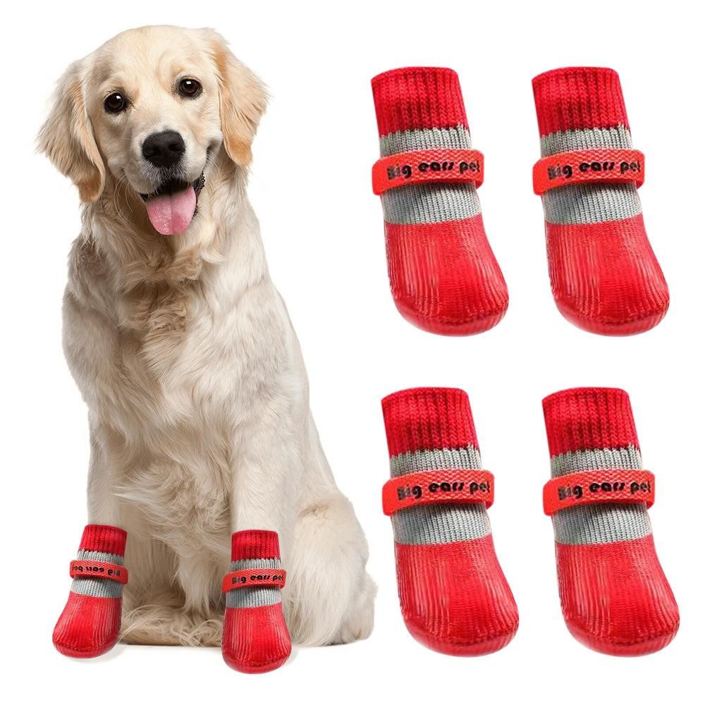 Waterproof Anti Slip Pet Shoes with Rubber Sole for Indoor and Outdoor Use Red - XL - view 3