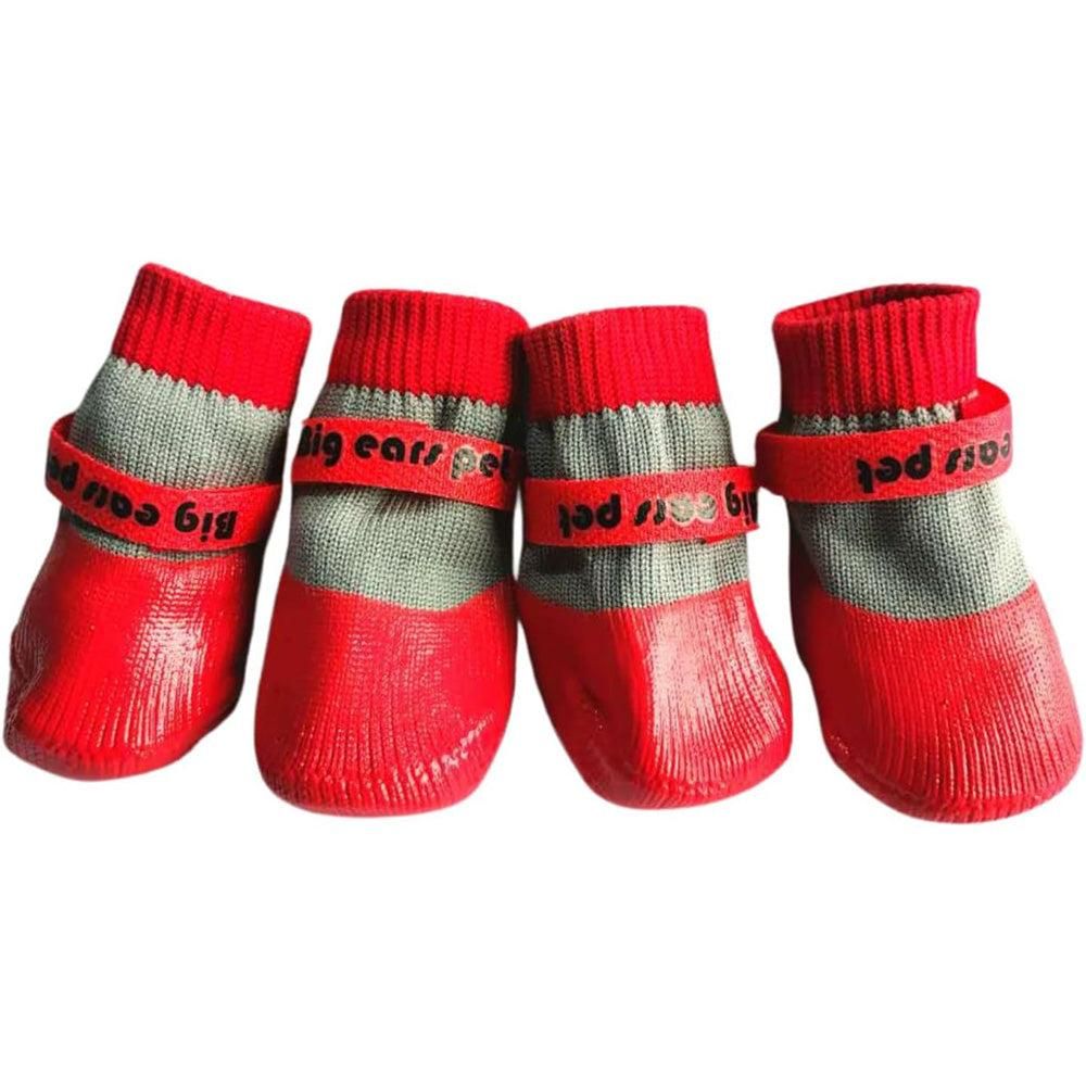 Waterproof Anti Slip Pet Shoes with Rubber Sole for Indoor and Outdoor Use Red - XL - view 4