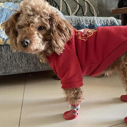 Waterproof Anti Slip Pet Shoes with Rubber Sole for Indoor and Outdoor Use Red - XL - view 6