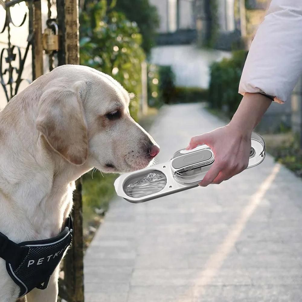 350ml Foldable Pet Dog Water Bottle Leak-proof Water Feeder for Travel Walking Hiking Grey - view 4