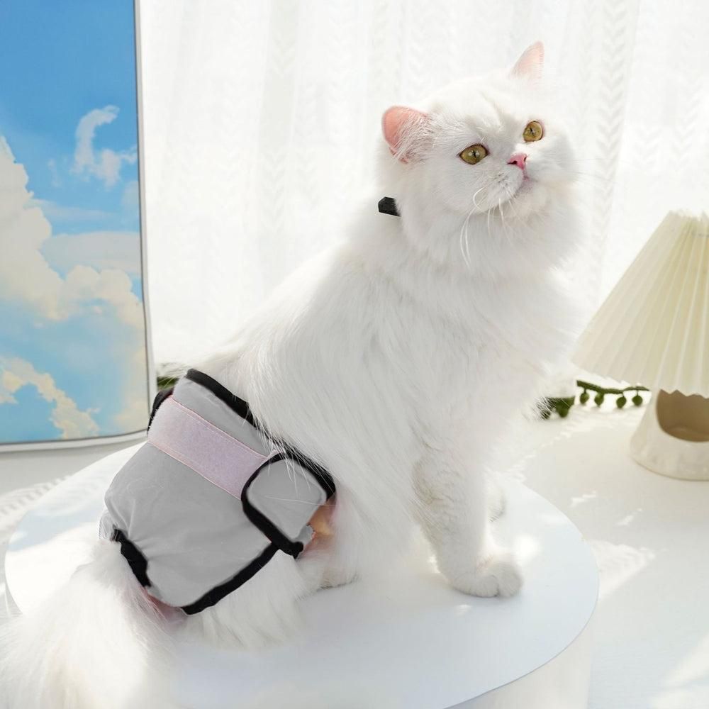 Washable Female Pet Nappy Diaper Dog Cat Physiological Pants Gray - S - view 4