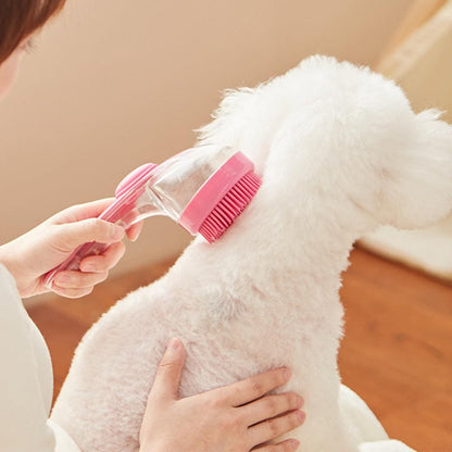 2-in-1 Pet Bath Brush with Built-in Shampoo Dispenser Dog Shampoo Bubble Maker Dog Cat Bathing Grooming Tool Rose Red - view 3