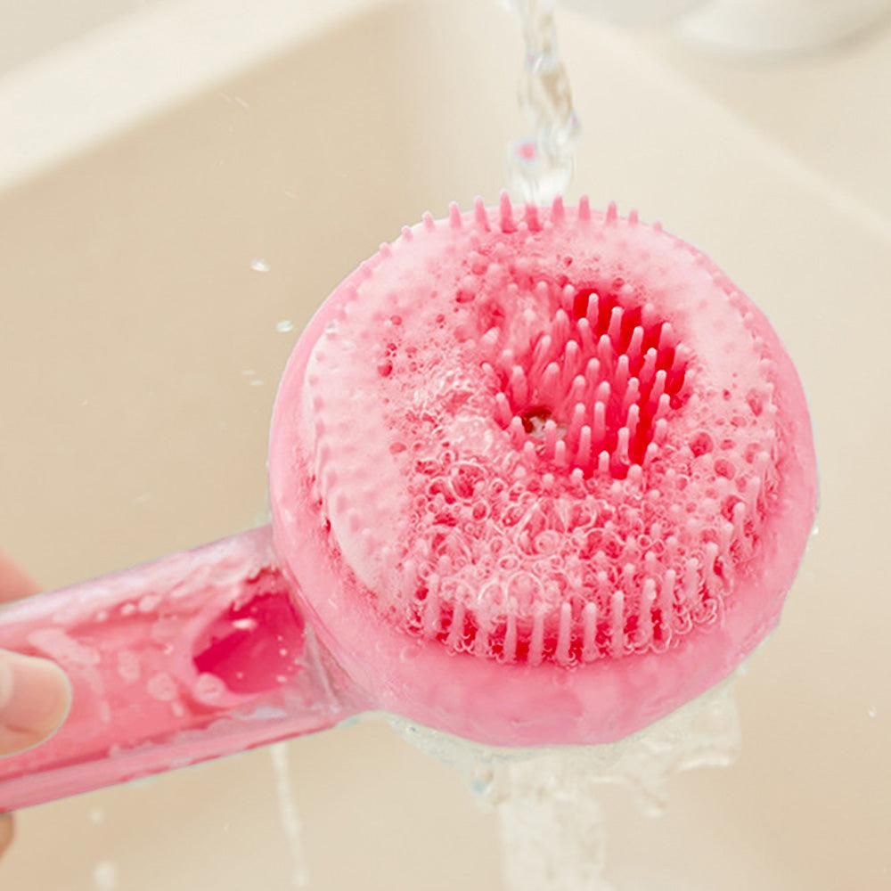 2-in-1 Pet Bath Brush with Built-in Shampoo Dispenser Dog Shampoo Bubble Maker Dog Cat Bathing Grooming Tool Rose Red - view 4