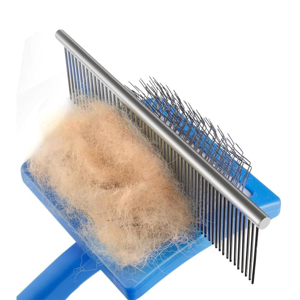 2-Piece Dog Slicker Brush & Comb Set for Grooming & Detangling Blue - view 5
