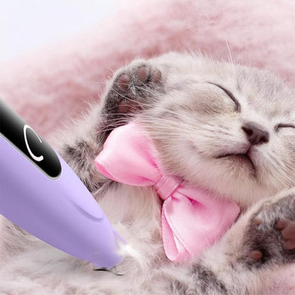 Cordless Pet Paw Trimmer with LED Light Rechargeable Grooming Tool for Dog Cat Purple - view 2