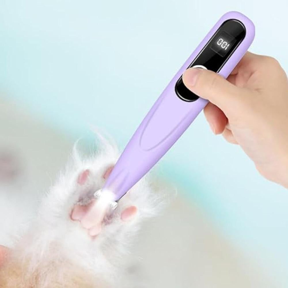 Cordless Pet Paw Trimmer with LED Light Rechargeable Grooming Tool for Dog Cat Purple - view 3