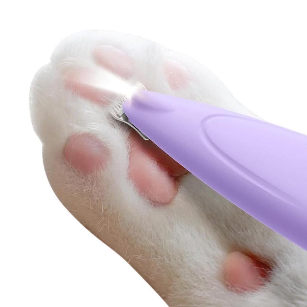 Cordless Pet Paw Trimmer with LED Light Rechargeable Grooming Tool for Dog Cat Purple - view 4