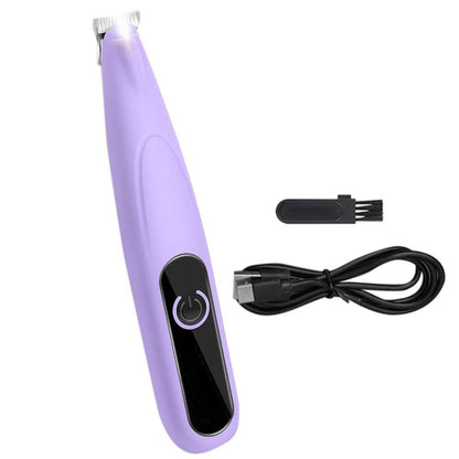Cordless Pet Paw Trimmer with LED Light Rechargeable Grooming Tool for Dog Cat Purple - view 6