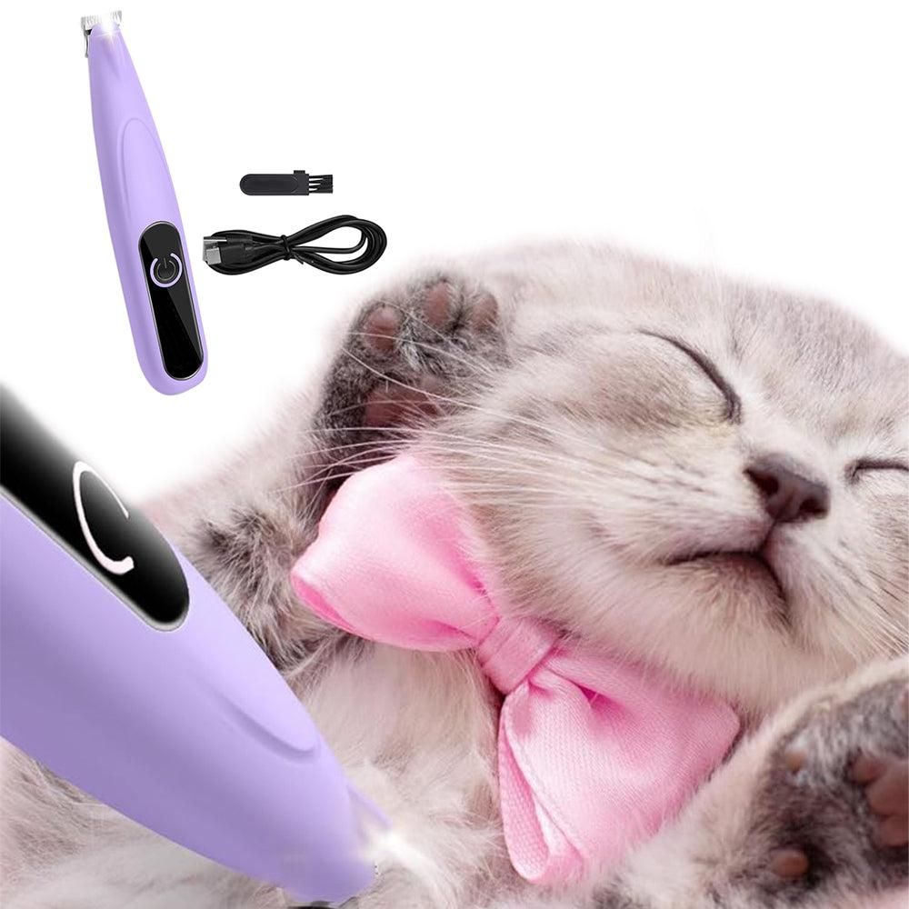 Cordless Pet Paw Trimmer with LED Light Rechargeable Grooming Tool for Dog Cat Purple - view 8