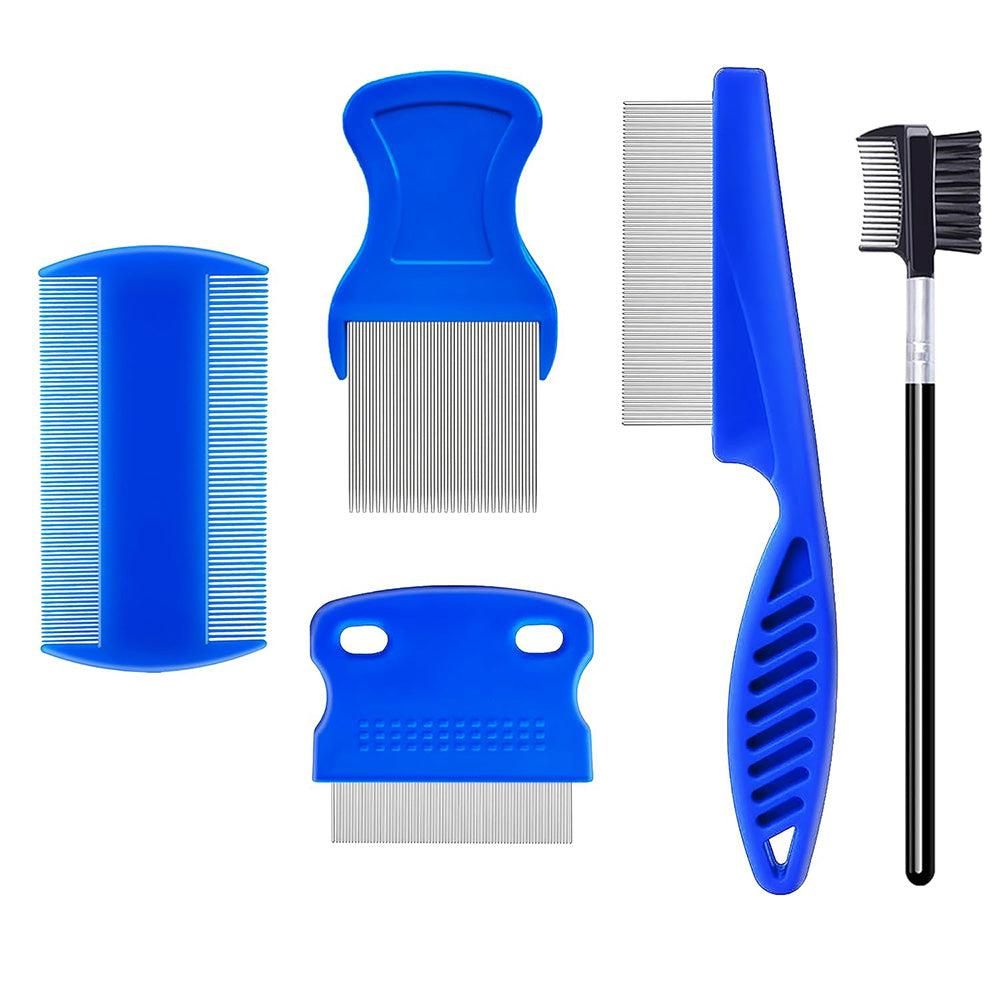 5 Pcs Set Flea Lice Comb for Pets Stainless Steel Dog Cat Dematting Grooming Combs - view 2