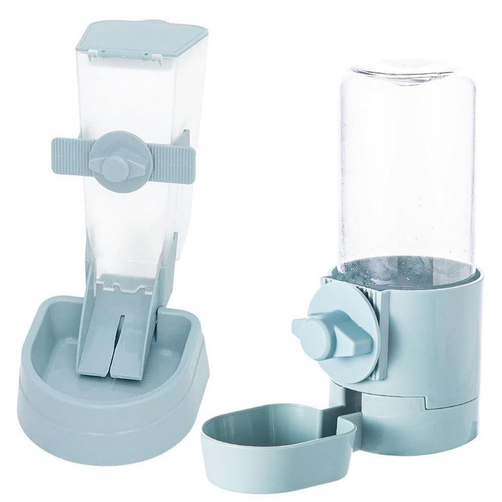 Automatic Food Water Dispenser Set Pet Feeder Bowl Set for Cage Light Blue - view 2