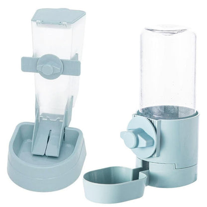 Automatic Food Water Dispenser Set Pet Feeder Bowl Set for Cage Light Blue - view 2