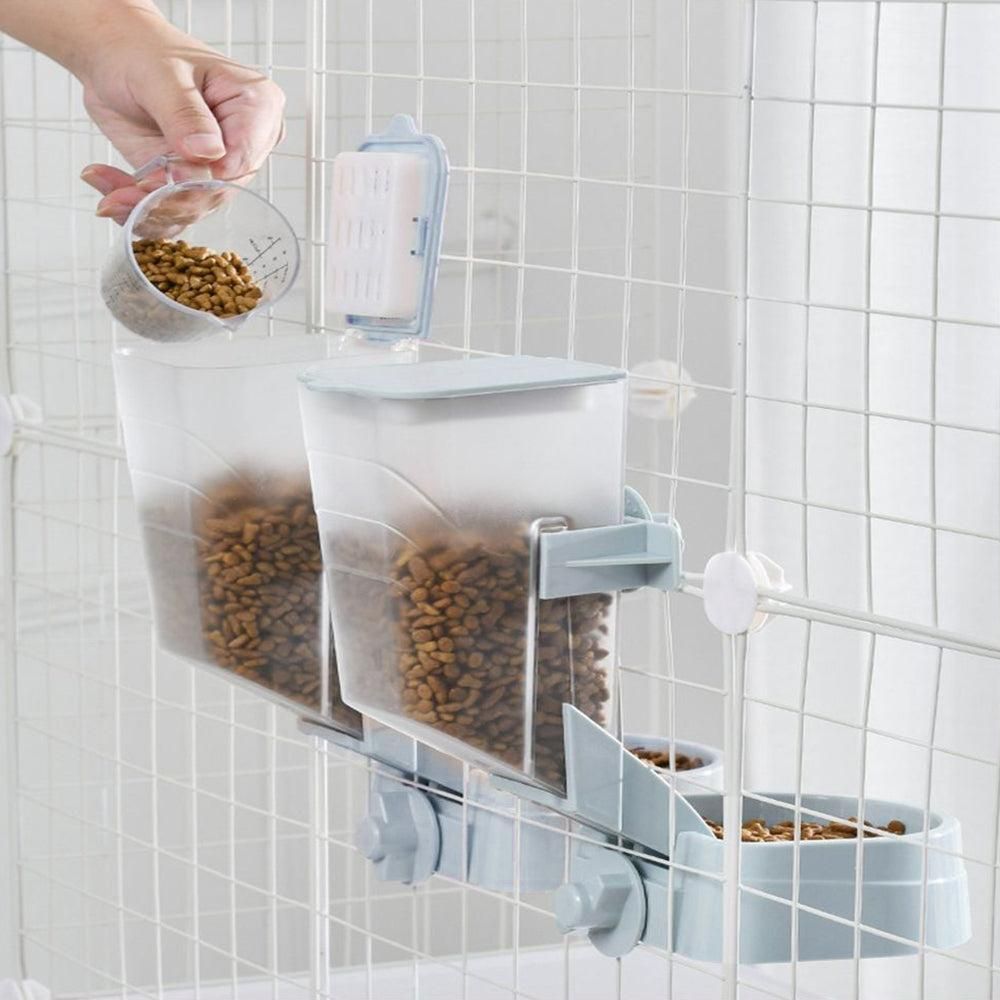 Automatic Food Water Dispenser Set Pet Feeder Bowl Set for Cage Light Blue - view 3