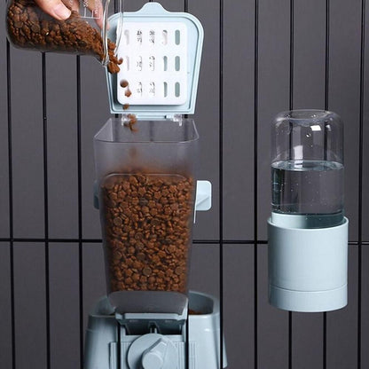 Automatic Food Water Dispenser Set Pet Feeder Bowl Set for Cage Light Blue - view 5