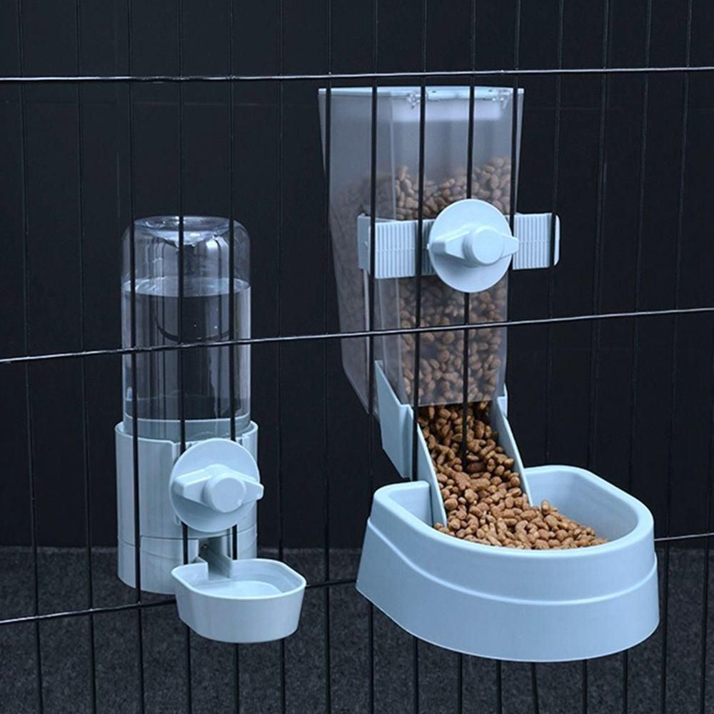 Automatic Food Water Dispenser Set Pet Feeder Bowl Set for Cage Light Blue - view 6