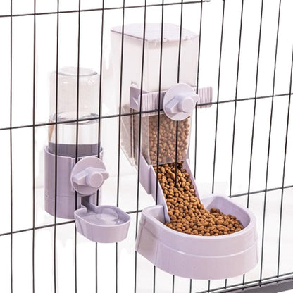 Automatic Food Water Dispenser Set Pet Feeder Bowl Set for Cage Light Blue - view 8
