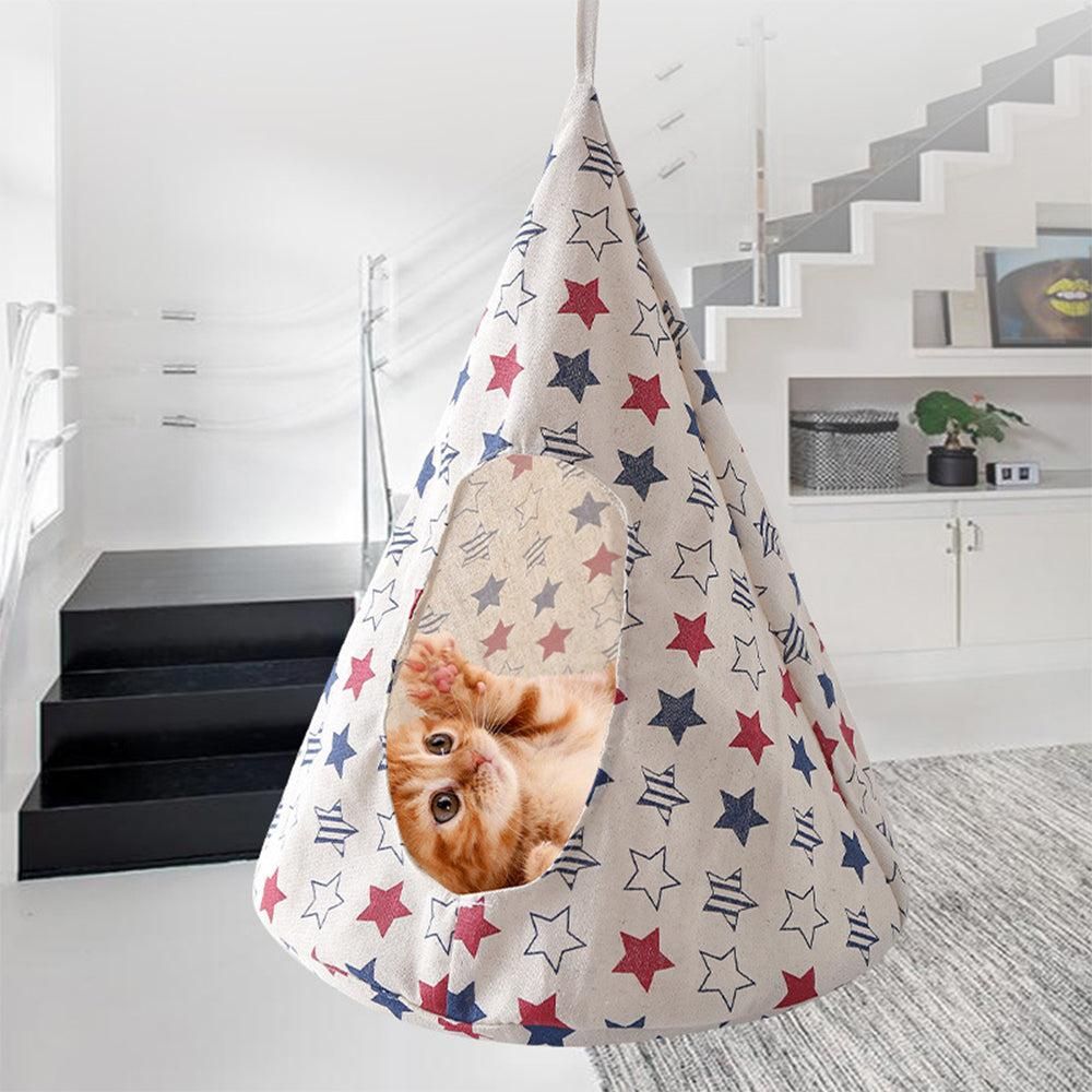 Pet Cat Tent Cone Hammock with Thick Mat Warm Cotton Cage Hanging Bed M-Star Style - view 5