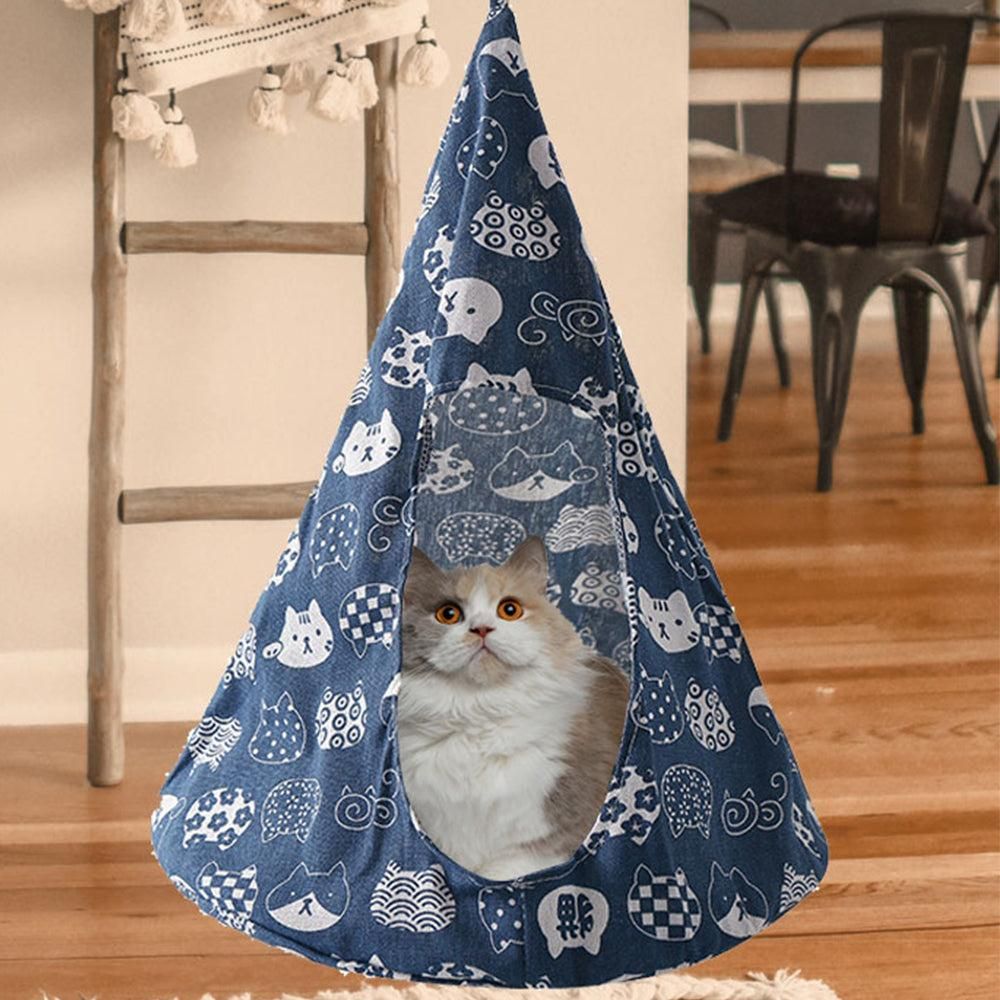 Pet Cat Tent Cone Hammock with Thick Mat Warm Cotton Cage Hanging Bed M-Star Style - view 6