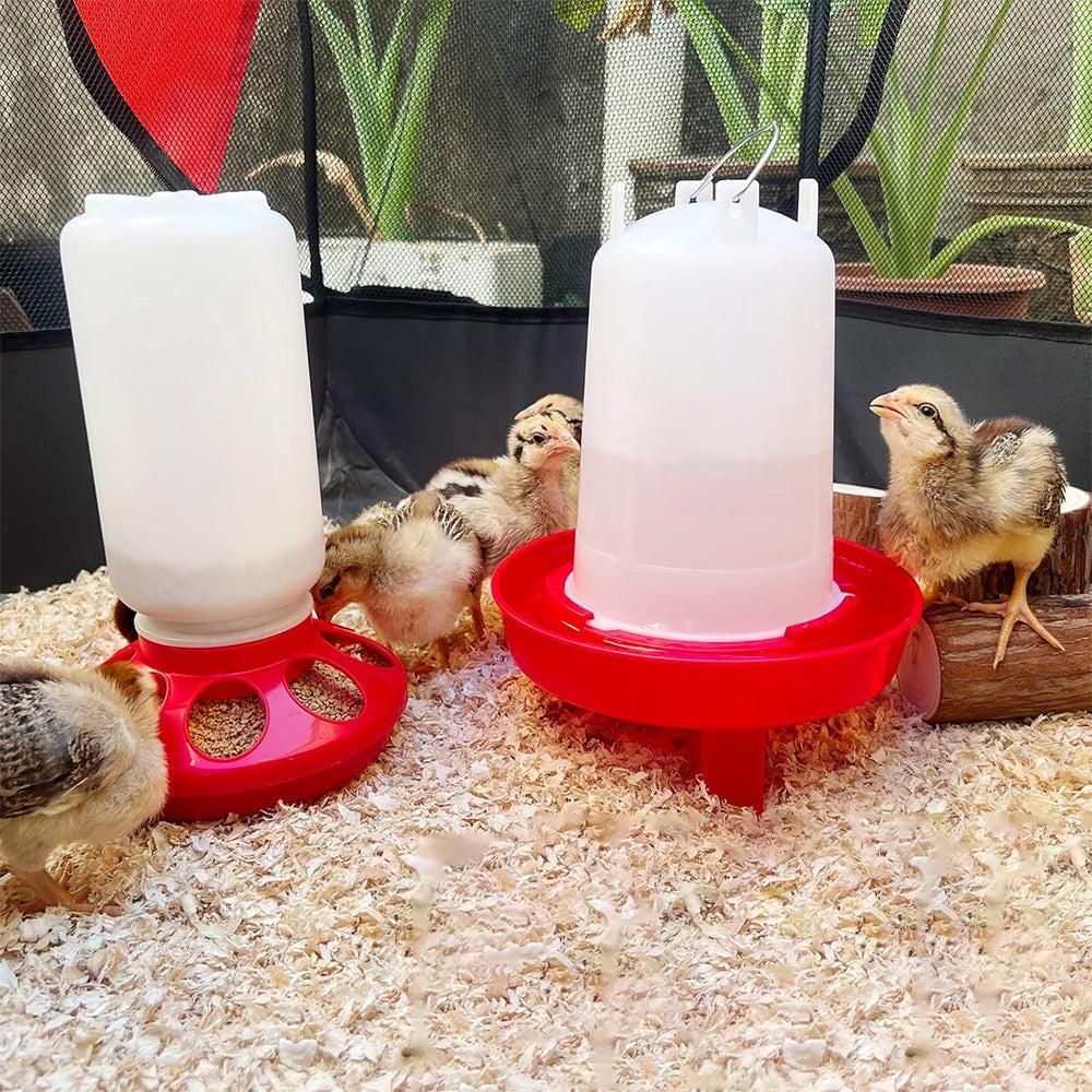 1L Chick Food Feeder and 1.5L Chicken Water Feeder Kit for Chick Aviaries - view 2