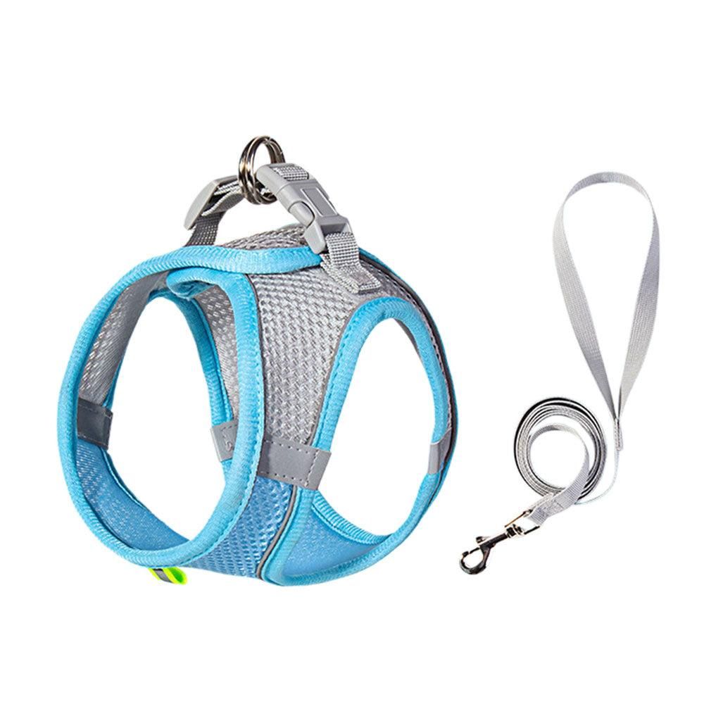 Pet Cat Harness and Leash Set Breathable Vest with Reflective Strip for Kitten Walking Traveling Orange - S - view 5