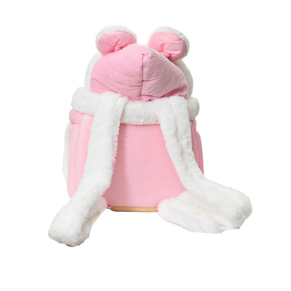 Plush Pet Carrier Backpack Pet Warm Bag with Hand Warmer Pocket Pink - S - view 3