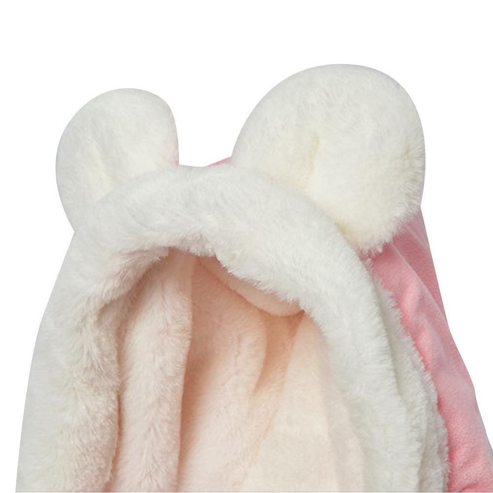 Plush Pet Carrier Backpack Pet Warm Bag with Hand Warmer Pocket Pink - S - view 6