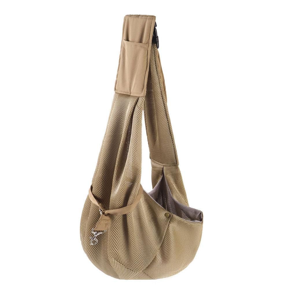 Adjustable Pet Dog Carrier Sling Bag Breathable Mesh Puppy Cat Carrier Khaki - view 4