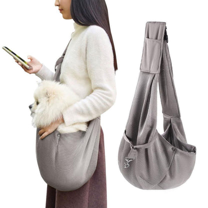 Adjustable Pet Dog Carrier Sling Bag Breathable Mesh Puppy Cat Carrier Khaki - view 5