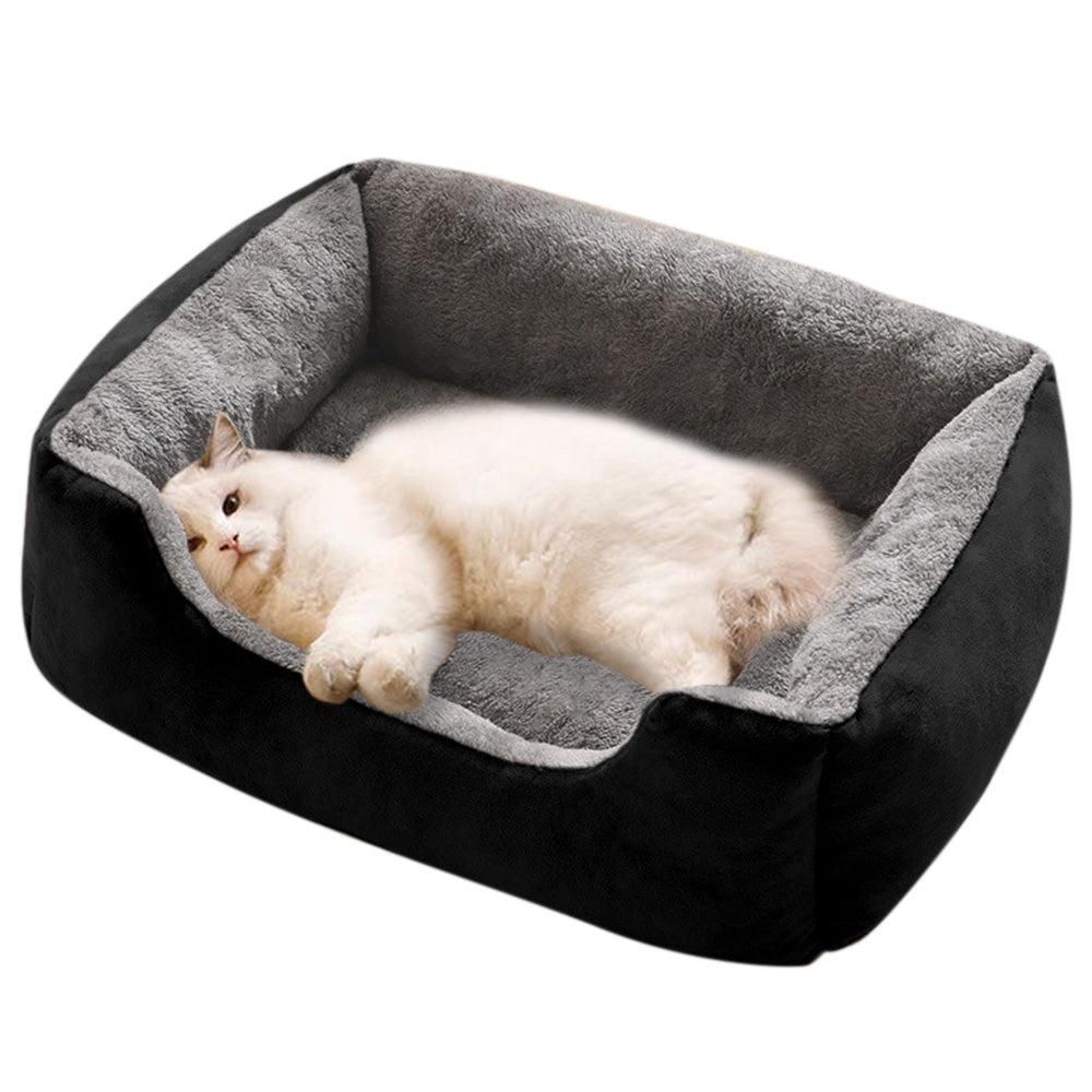 Rectangle Pet Bed for Dogs Cats Beds Warming Soft Calming Sleeping Puppy Bed Black - M - view 2