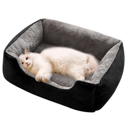Rectangle Pet Bed for Dogs Cats Beds Warming Soft Calming Sleeping Puppy Bed Black - M - view 2