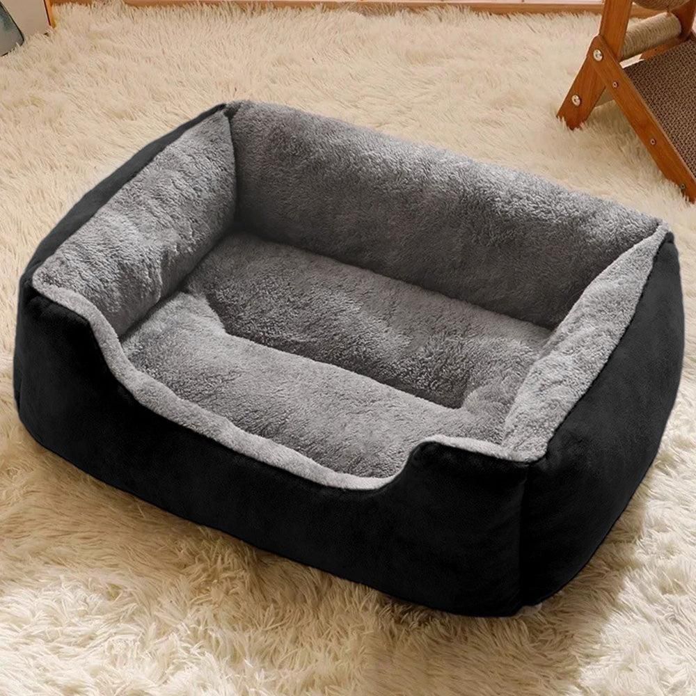 Rectangle Pet Bed for Dogs Cats Beds Warming Soft Calming Sleeping Puppy Bed Black - M - view 3