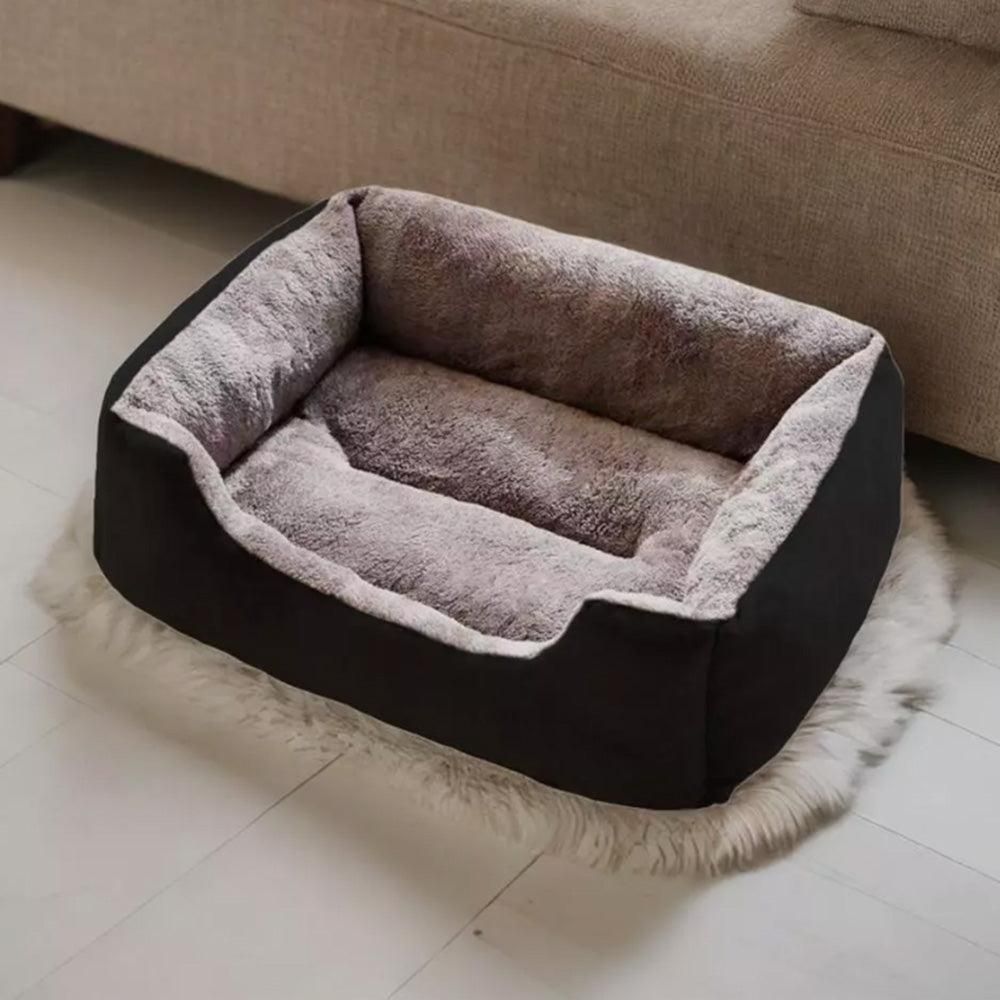 Rectangle Pet Bed for Dogs Cats Beds Warming Soft Calming Sleeping Puppy Bed Black - M - view 5