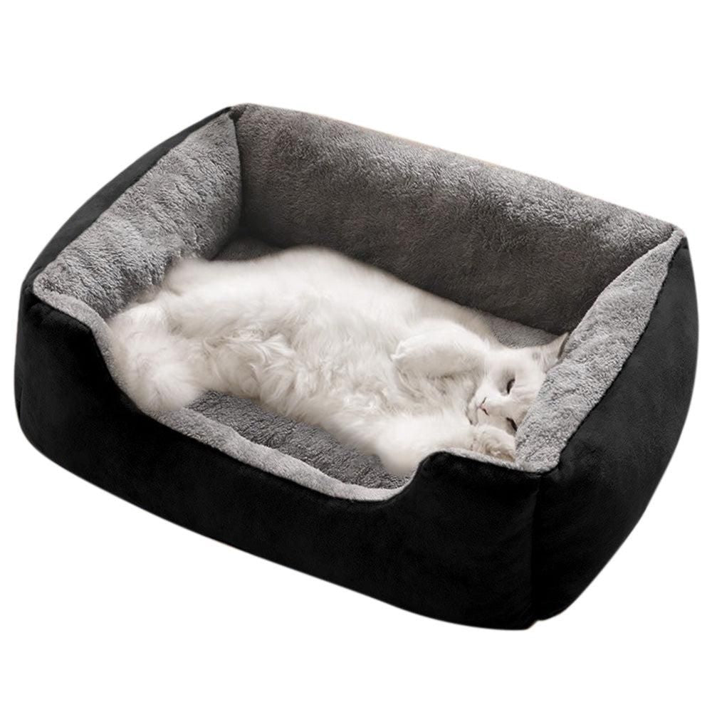 Rectangle Pet Bed for Dogs Cats Beds Warming Soft Calming Sleeping Puppy Bed Black - M - view 6