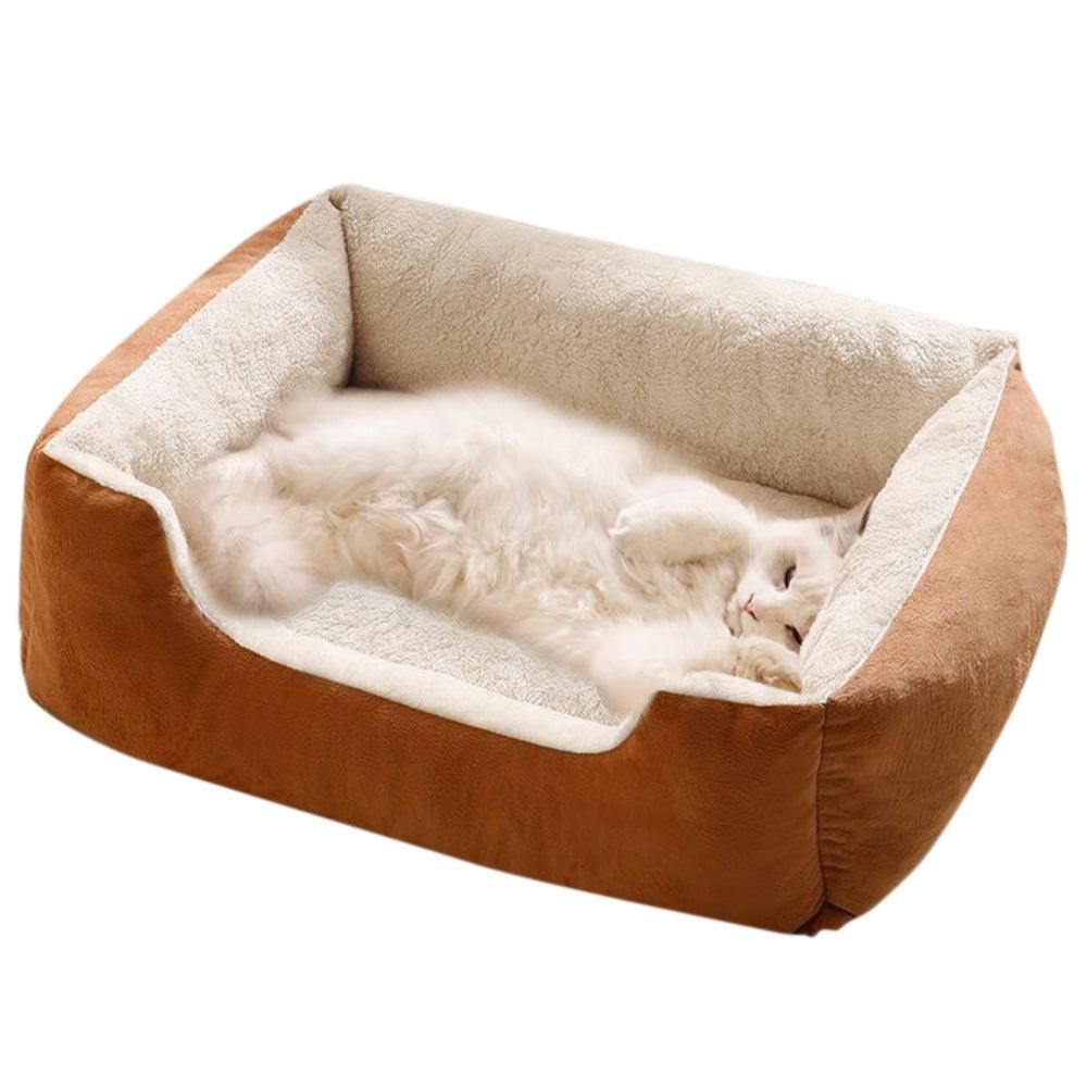 Rectangle Pet Bed for Dogs Cats Beds Warming Soft Calming Sleeping Puppy Bed Black - M - view 7