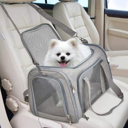 Foldable Travel Pet Carrier Bag Portable Cat Dog Kennel Bag Grey - S - view 2