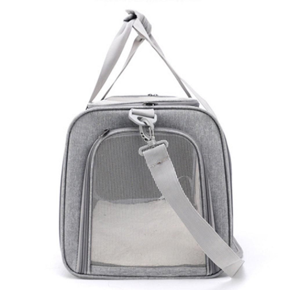 Foldable Travel Pet Carrier Bag Portable Cat Dog Kennel Bag Grey - S - view 3