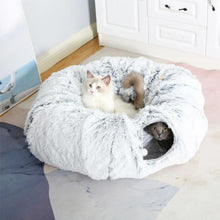 Plush Cat Tunnel with Cat Bed Pet Cat Tunnel Toys Gray - view 2