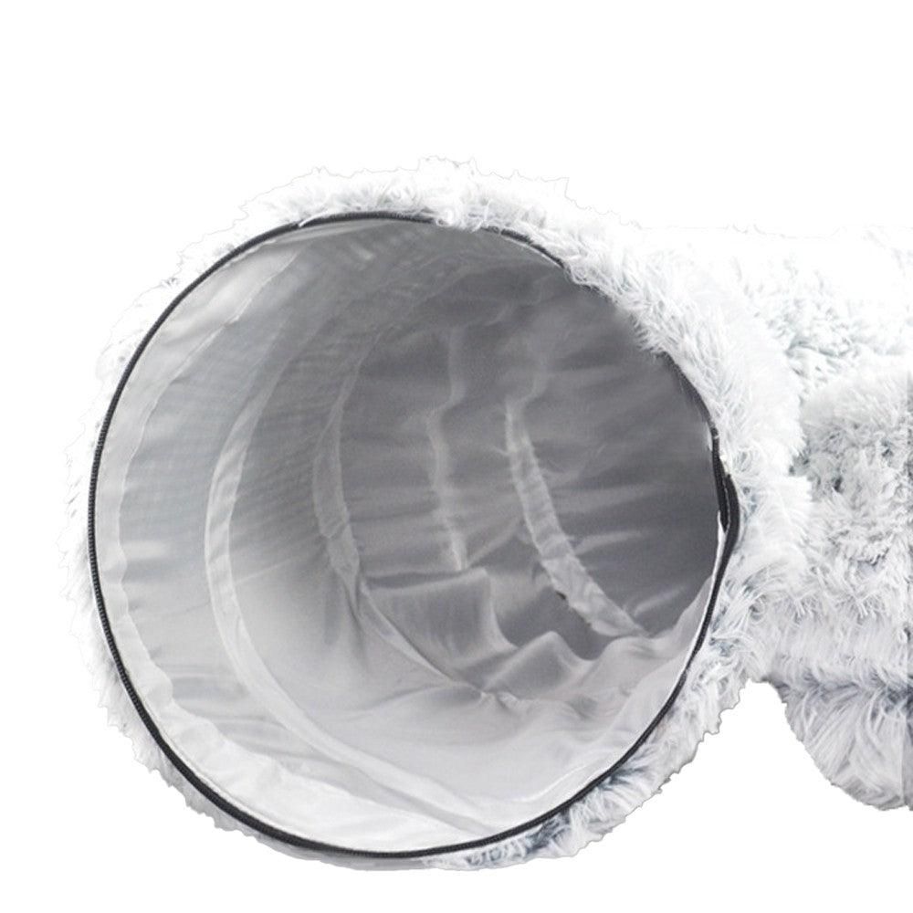 Plush Cat Tunnel with Cat Bed Pet Cat Tunnel Toys Gray - view 4